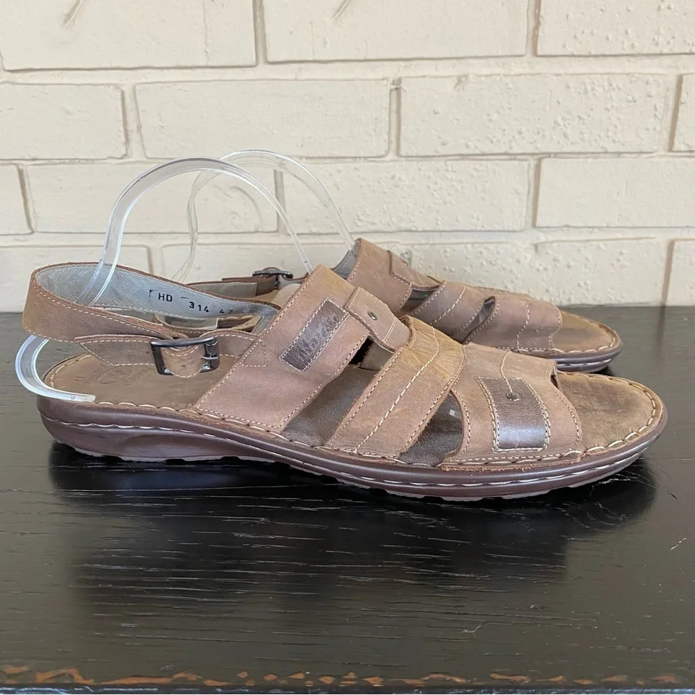 Marelbo Mens Leather Sandals Open Toe Fisherman Beach Comfort Size 47 US 13